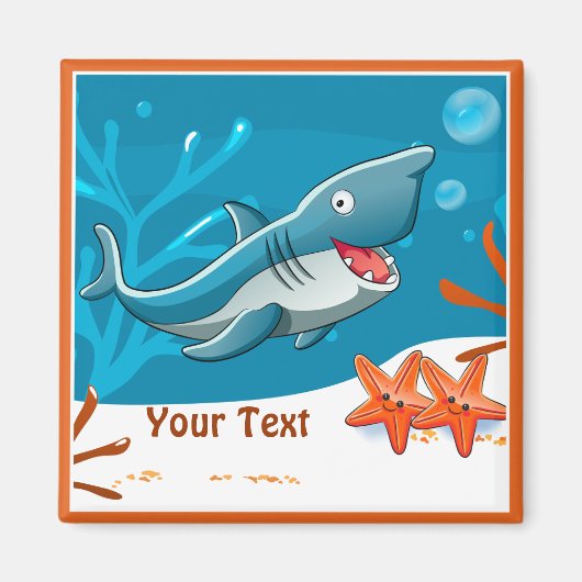 Ocean Aquatic Cute Shark Custom Magnet (Voorkant)