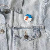 Ocean Aquatic Cute Starfish Custom Button (In situ)