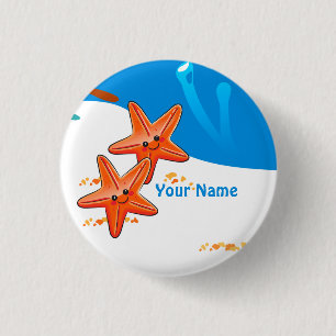 Ocean Aquatic Cute Starfish Custom Button