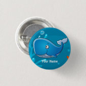 Ocean Aquatic Cute Whale Custom Button (Voorkant /achterkant)