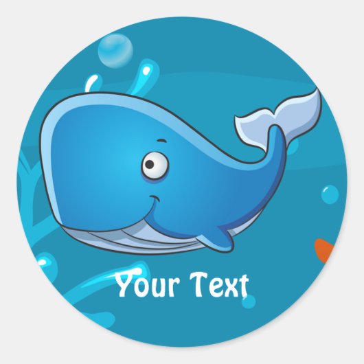 Ocean Aquatic Cute Whale Custom Sticker (Voorkant)