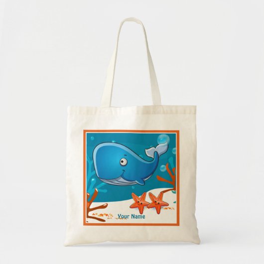 Ocean Aquatic Cute Whale Custom Tas (Voorkant)