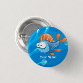 Ocean Aquatic Funny Fish Custom Button (Voorkant /achterkant)