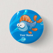 Ocean Aquatic Funny Fish Custom Button (Voorkant)