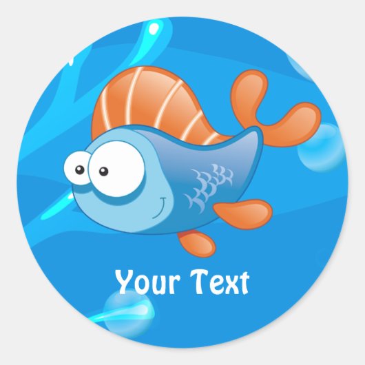 Ocean Aquatic Funny Fish Custom Sticker (Voorkant)