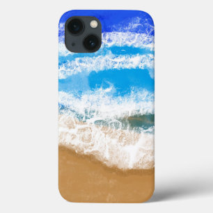 Ocean Art Blue Waves op zandstrand Case-Mate iPhone Case