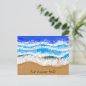 Ocean Art, White Foamy Waves op een zandstrand Briefkaart (Staand voorkant)