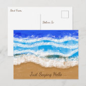 Ocean Art, White Foamy Waves op een zandstrand Briefkaart (Voorkant / Achterkant)