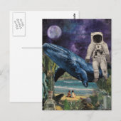 Ocean Astronaut Beach Collage Briefkaart (Voorkant / Achterkant)
