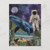 Ocean Astronaut Beach Collage Briefkaart (Voorkant)