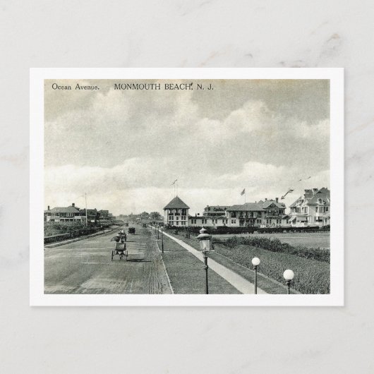 Ocean Ave, Monmouth Beach NJ Vintage Briefkaart (Voorkant)