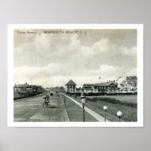 Ocean Ave, Monmouth Beach NJ Vintage Poster (Voorkant)