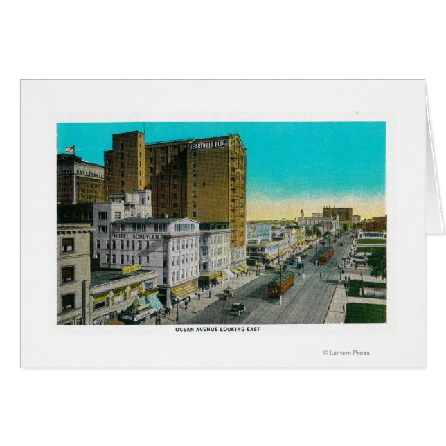 Ocean Avenue die naar het oosten kijkt, Long Beach (Voorkant Horizontaal)