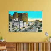 Ocean Avenue die naar het oosten kijkt, Long Beach Canvas Afdruk (Insitu (Woonkamer))