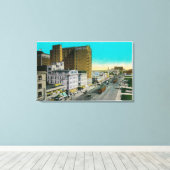 Ocean Avenue die naar het oosten kijkt, Long Beach Canvas Afdruk (Insitu (Houten vloer))