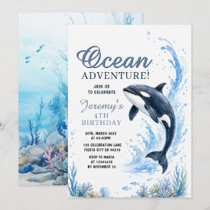 Ocean Avontuur Orka Oceaan Zee Verjaardag Kaart