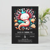 Ocean Axolotl Kinderen Verjaardag Kaart (Staand voorkant)