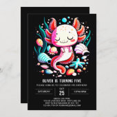 Ocean Axolotl Kinderen Verjaardag Viering Kaart (Voorkant / Achterkant)