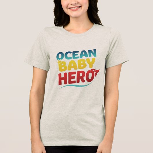 OCEAN BABY HELD Tri-Blend SHIRT (Voorkant)