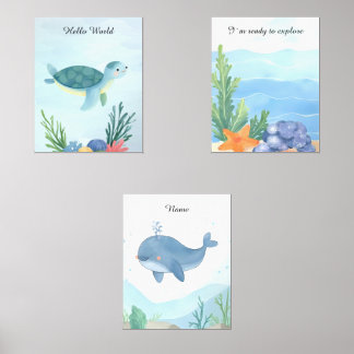 Ocean Baby Nursery Room Decor Muurkunst Sets