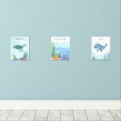 Ocean Baby Nursery Room Decor Muurkunst Sets (Houten vloer)