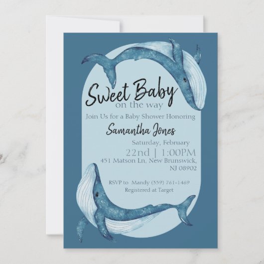 Ocean Baby Shower Invitation Kaart (Voorkant)