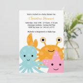 Ocean Baby shower Invitation Kaart (Staand voorkant)