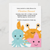 Ocean Baby shower Invitation Kaart (Voorkant / Achterkant)