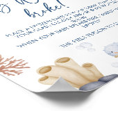 Ocean Baby shower Mijn Water Broke Game Sign Poster (Hoek)