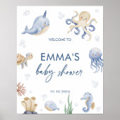 Ocean Baby shower Welkomstbord, Zee teken Poster (Voorkant)