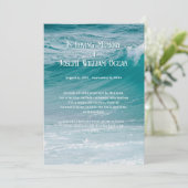 Ocean Background Photo Memorial Funeral Kaart (Staand voorkant)