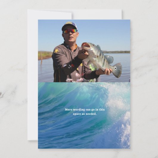 Ocean Background Photo Memorial Funeral Kaart (Achterkant)