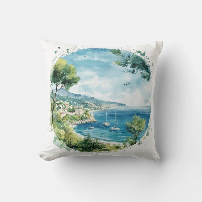 Ocean Bay Cliffs Reisontwerp Kussen (Voorkant)