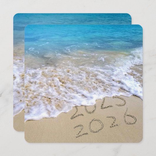 Ocean Beach 2025 Nieuwjaarsfeest Kaart (Voorkant / Achterkant)