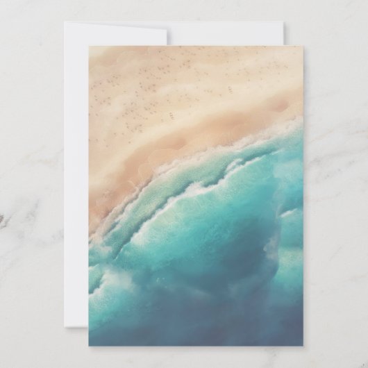 Ocean Beach Aangepaste handtekening Save The Date (Achterkant)