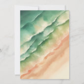 Ocean Beach Aangepaste Onderschrift Groene Zon Save The Date (Achterkant)