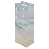 Ocean Beach Anniversa Wedding Date Wijn Cadeautas (Achterkant Gekanteld)