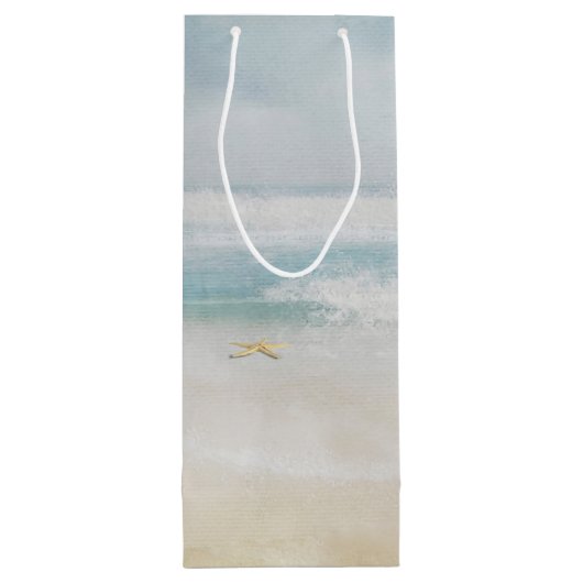 Ocean Beach Anniversa Wedding Date Wijn Cadeautas (Achterkant)