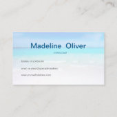 Ocean Beach Aqua Blue Zee Travel Modern Visitekaartje (Achterkant)