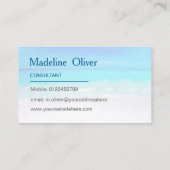 Ocean Beach Aqua Blue Zee Travel Modern Visitekaartje (Achterkant)