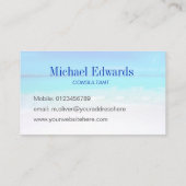 Ocean Beach Aqua Blue Zee Travel Moderne Monogram Visitekaartje (Achterkant)