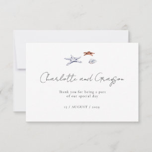 Ocean Beach Aquarel Kust Bruiloft Dank Je Bedankkaart