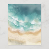 Ocean Beach Aquarel Zomer Verloving Flyer (Achterkant)