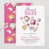Ocean Beach Babe Roze Zeeschelp Meisje Baby Shower Kaart (Voorkant / Achterkant)