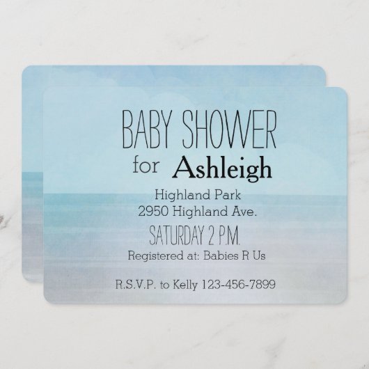 Ocean Beach baby shower Kaart (Voorkant / Achterkant)