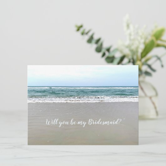Ocean Beach be Mijn Bridesmaid Kaarten (Staand voorkant)