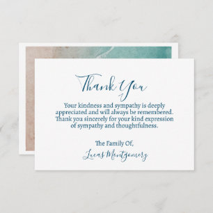 Ocean Beach begrafenis dank u, sympathie Notitiekaartje