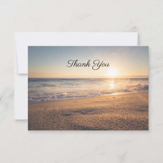 Ocean Beach begrafenis foto gedenkteken dank u kaa Bedankkaart (Voorkant)