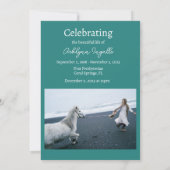 Ocean Beach begrafenis foto viering van het leven Kaart (Achterkant)