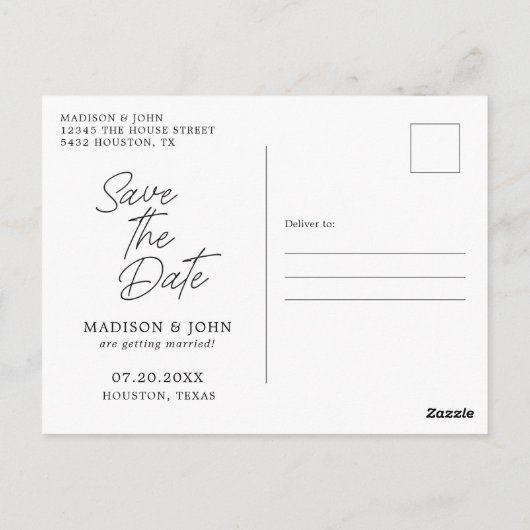 Ocean Beach Bestemming Bruiloft Save the Date Briefkaart (Achterkant)